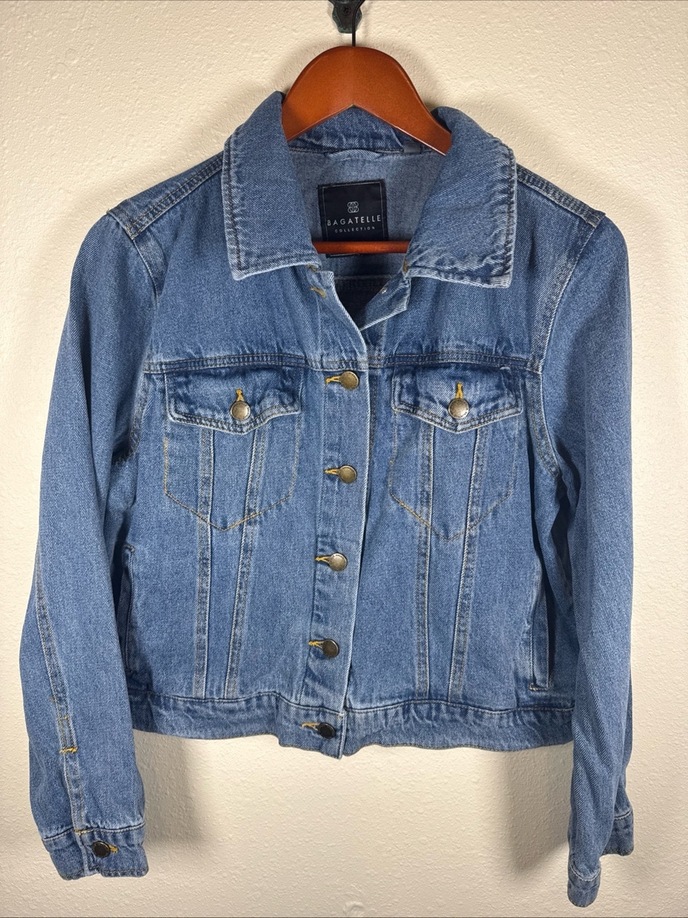 Bagatelle Denim Trucker Jacket L Boho Classic Americana Slouchy Western